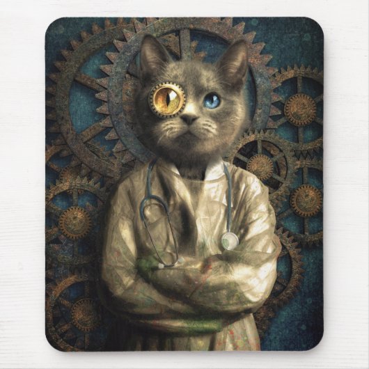 Tapis De Souris Lab Cat Steampunk (Devant)