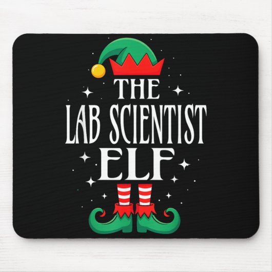 Tapis De Souris Lab Scientist Elf Job Title Funny Christmas Matchi (Devant)