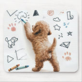 Tapis De Souris Labradoodle Doodle Avec Crayons (Devant)