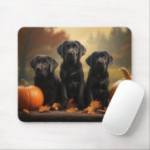 Tapis De Souris Labrador Chiot Automne Citrouille de plaisir (Avec souris)
