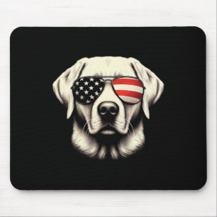 Tapis De Souris Labrador drapeau américain Sungles 4 juillet Patri