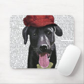 Tapis De Souris Labrador Noir avec Casquette rouge (Avec souris)