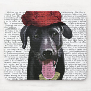 Tapis De Souris Labrador Noir avec Casquette rouge