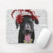 Tapis De Souris Labrador Noir Avec Fascinateur Rouge (Avec souris)