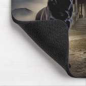 Tapis De Souris Labrador noir Halloween Épouvantable (Coin)
