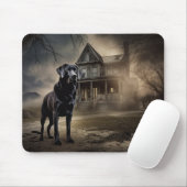 Tapis De Souris Labrador noir Halloween Épouvantable (Avec souris)