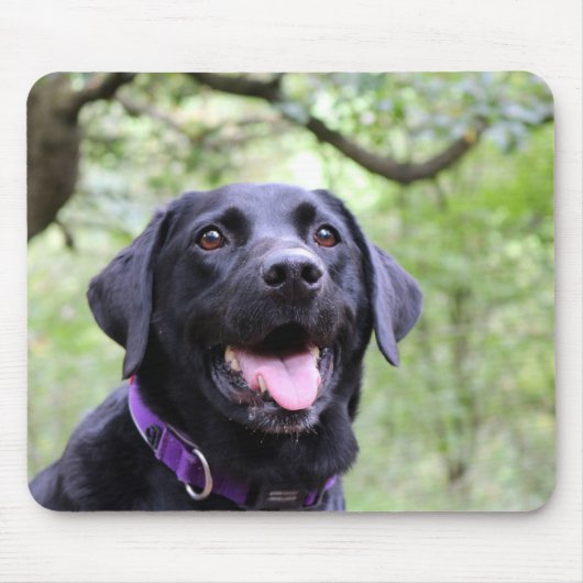 Tapis De Souris Labrador noir heureux (Devant)
