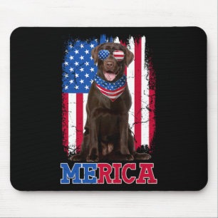 Tapis De Souris Labrador Patriotique 4 juillet Usa Patriotic Choco