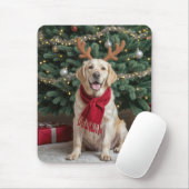 Tapis De Souris Labrador Retriever Avec Des Antlers De Rennes (Avec souris)