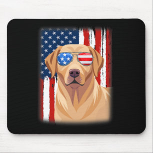 Tapis De Souris Labrador Retriever Chien Drapeau Amérique 4 Juille