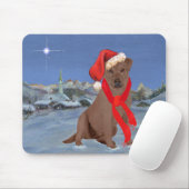 Tapis De Souris Labrador Retriever Chocolat Noël (Avec souris)