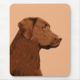 Tapis De Souris Labrador Retriever (Chocolate) Painting - Dog Art