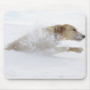 Tapis De Souris Labrador retriever fonctionnant par la neige