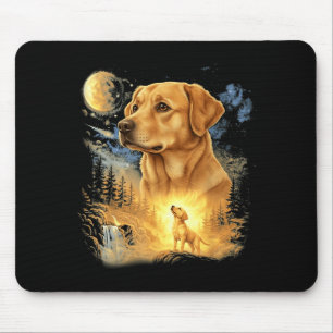 Tapis De Souris Labrador retriever hurlant à la lune vintage