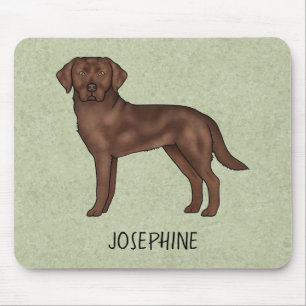 Tapis De Souris Labrador Retriever Labrador chocolat Chien Nom per