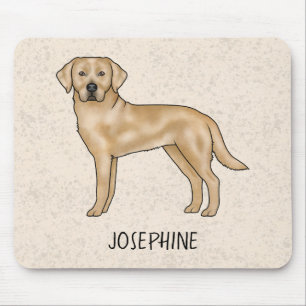 Tapis De Souris Labrador Retriever Labrador Jaune Chien et Nom Per