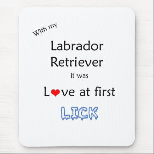 Tapis De Souris Labrador Retriever Love at First Lick