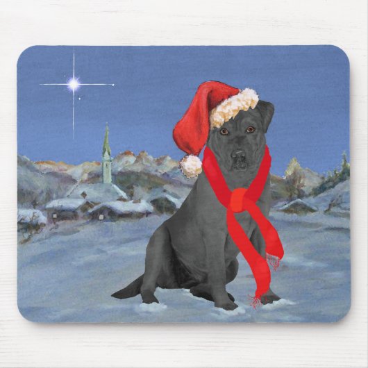 Tapis De Souris Labrador Retriever noir de Noël (Devant)