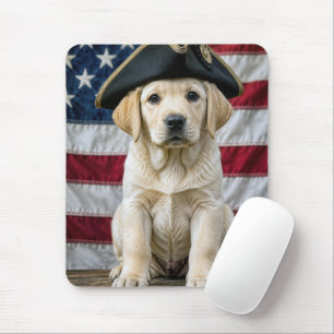 Tapis De Souris Labrador Retriever Patriotique Avec Chapeau Tricor