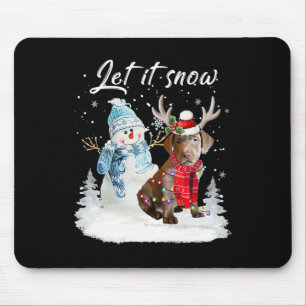Tapis De Souris Labrador Retriever Père Noël Chien Noël Snowman Xm
