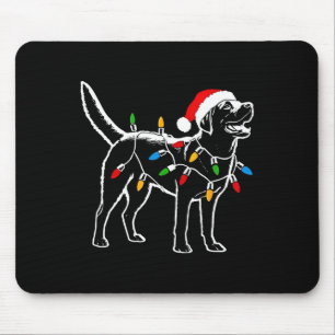 Tapis De Souris Labrador Retriever Santa Hat Noël lumières Noël