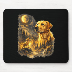 Tapis De Souris Labradors hurlant à la lune vintage drôle