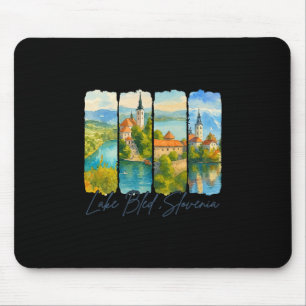 Tapis De Souris Lac Bled Slovénie Voyage Séjour Pinceau Souvenir