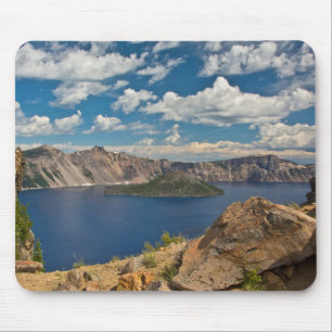 Tapis De Souris Lac Crater et l'île Wizard, Crater Lake
