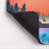 Tapis De Souris Lac d'hiver pittoresque avec Cerf (Coin)