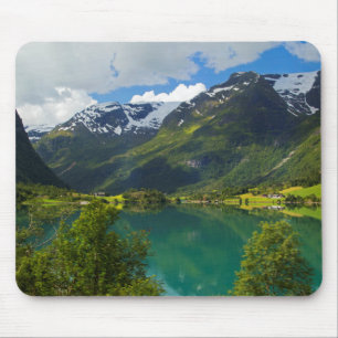 Tapis De Souris Lac Floen pittoresque, Norvège