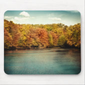 Tapis De Souris Lac Forêt Arbres Eau Monogramme Souris Initiale Pa (Devant)