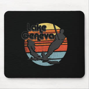 Tapis De Souris Lac Genève Wisconsin Ski Nautique Rétro Vintage G