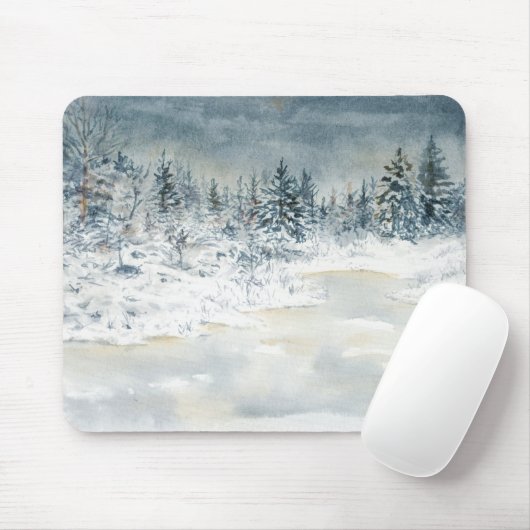 Tapis De Souris Lac Mousepad d'hiver (Avec souris)