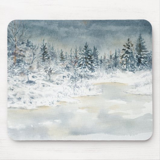 Tapis De Souris Lac Mousepad d'hiver (Devant)
