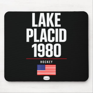 Tapis De Souris Lac placide 1980 hockey vintage puck usa new york