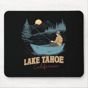 Tapis De Souris Lac Tahoe Californie Drôle Pêche Été Camping