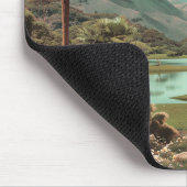 Tapis De Souris Lac Tropical Surreal Avec Palmiers (Coin)