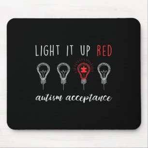Tapis De Souris L'acceptation de l'autisme le feu rouge #redinstea