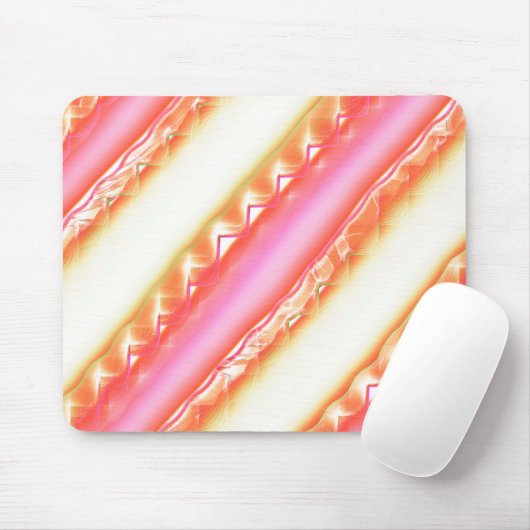 Tapis De Souris Lacelike sur de larges rayures dans soyeux rose à  (Avec souris)