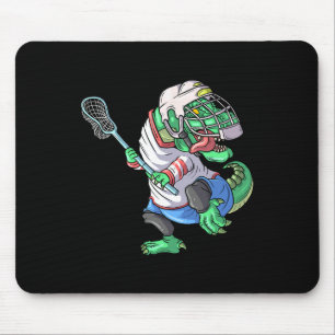 Tapis De Souris Lacrosse Dinosaur T Rex Avec Bâton De Crosse Drôle