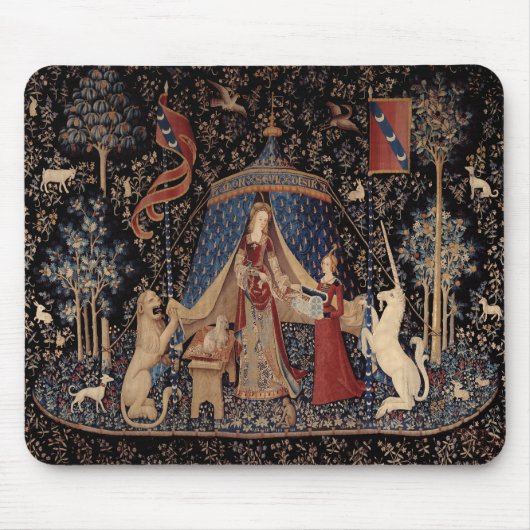 Tapis De Souris Lady avec Unicorn Mousepad - Unicorne médiévale (Devant)