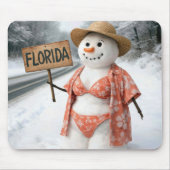 Tapis De Souris Lady Snowman Hitchhiking with a Florida Sign (Devant)