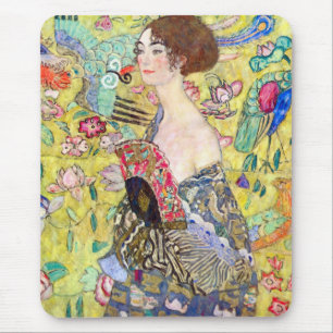 Tapis De Souris Lady with Fan by Gustav Klimt, Vintage Japonism