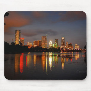 Tapis De Souris Ladybird Lake Austin Texas Night Skyline
