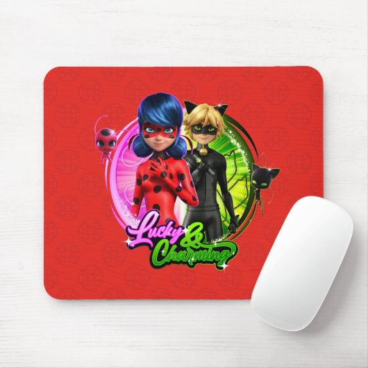 Tapis De Souris Ladybug & Cat Noir | Lucky & Charming (Avec souris)