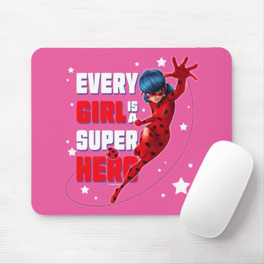 Tapis De Souris Ladybug Every Girl est un super héros (Avec souris)