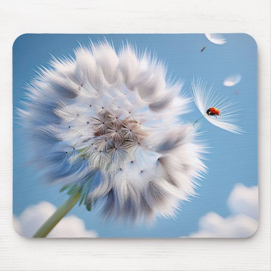 Tapis De Souris Ladybug sur une semence de Dandelion (Devant)