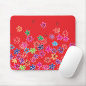 Tapis De Souris Ladybugs & Fleurs Rétro (Avec souris)