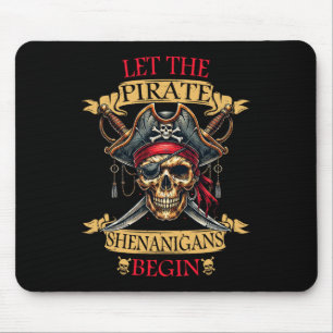 Tapis De Souris Laisser Les Shenanigans Pirates Commencer Le Crâne