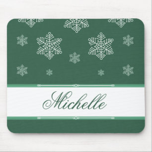 Tapis De Souris Laisser neiger vacances Mousepad, vert